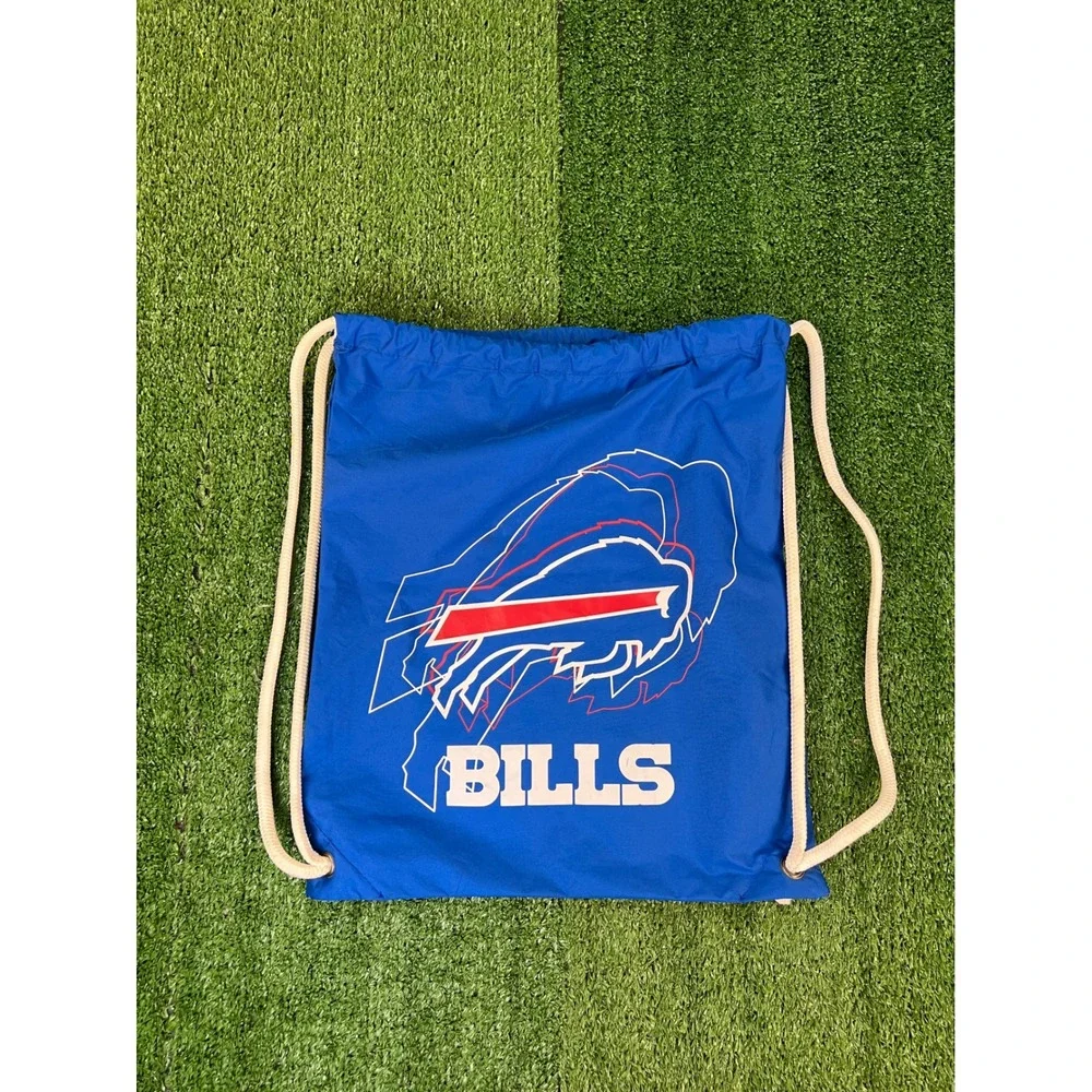 Buffalo Bills Blue Drawstring Cinch Bag MVF NFL Football Graphic Backpack Sack